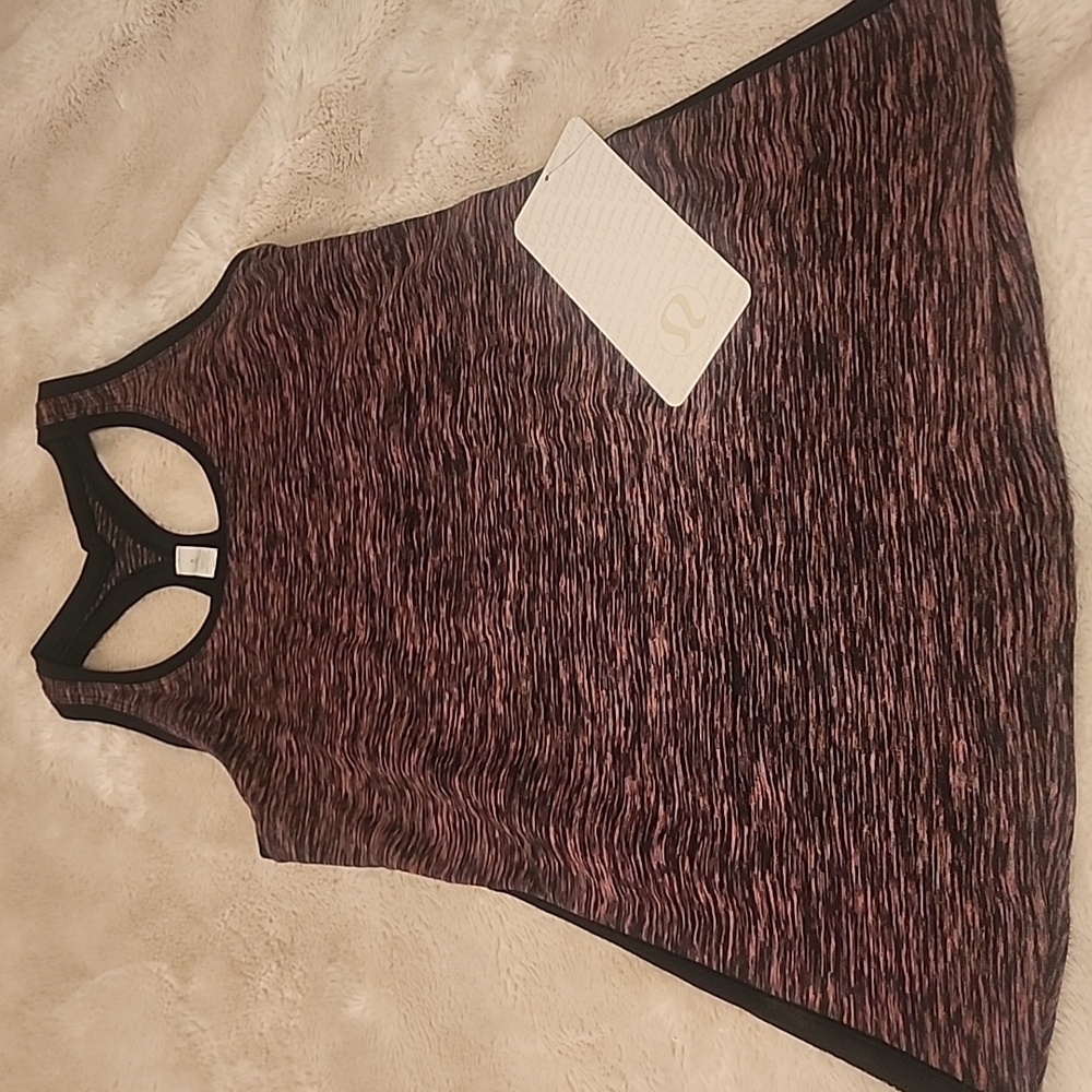 NWT Lululemon Cool Racerback II Tank SE Lined Up WS/Black Size 6
